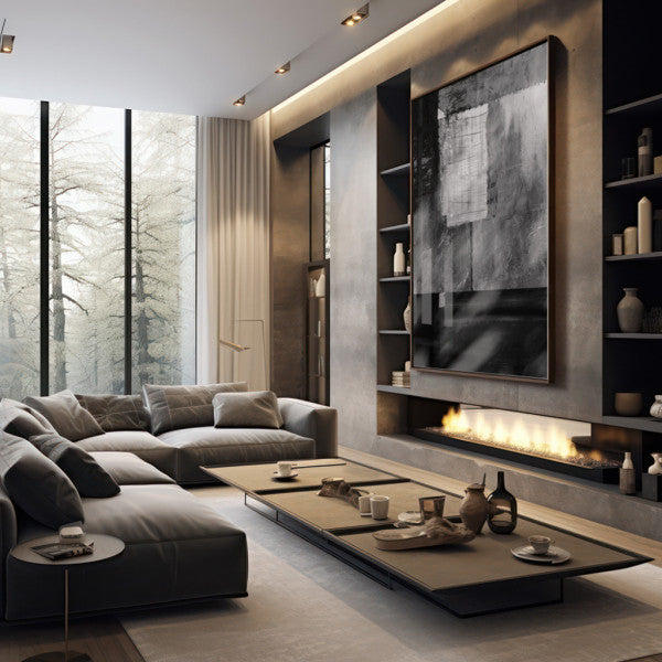 Quadro Decorativo: Elegância Monocromática Abstrata