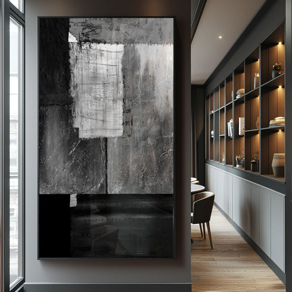 Quadro Decorativo: Elegância Monocromática Abstrata