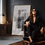 Quadro Decorativo: Elegância Geométrica Preto e Branco