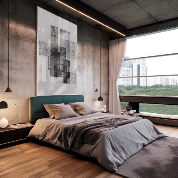Quadro Decorativo: Elegância Geométrica Preto e Branco