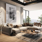 Quadro Decorativo: Elegância Geométrica Preto e Branco