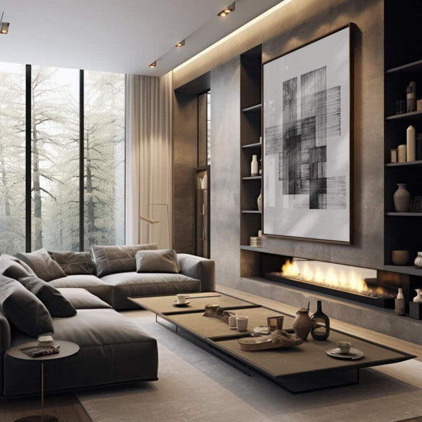Quadro Decorativo: Elegância Geométrica Preto e Branco