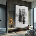 Quadro Decorativo: Elegância Geométrica Preto e Branco