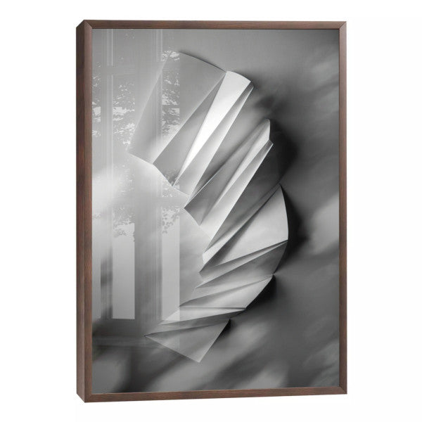 Quadro Decorativo: Elegância de Origami em Tons de Cinza