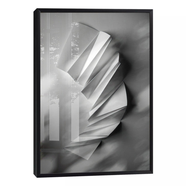 Quadro Decorativo: Elegância de Origami em Tons de Cinza
