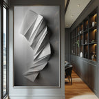 Quadro Decorativo: Elegância de Origami em Tons de Cinza