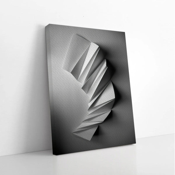 Quadro Decorativo: Elegância de Origami em Tons de Cinza