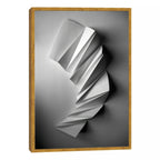 Quadro Decorativo: Elegância de Origami em Tons de Cinza