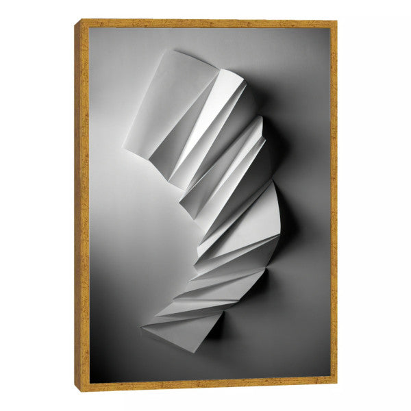 Quadro Decorativo: Elegância de Origami em Tons de Cinza