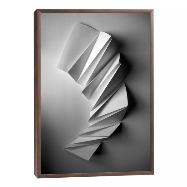 Quadro Decorativo: Elegância de Origami em Tons de Cinza