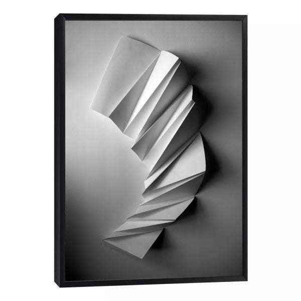 Quadro Decorativo: Elegância de Origami em Tons de Cinza