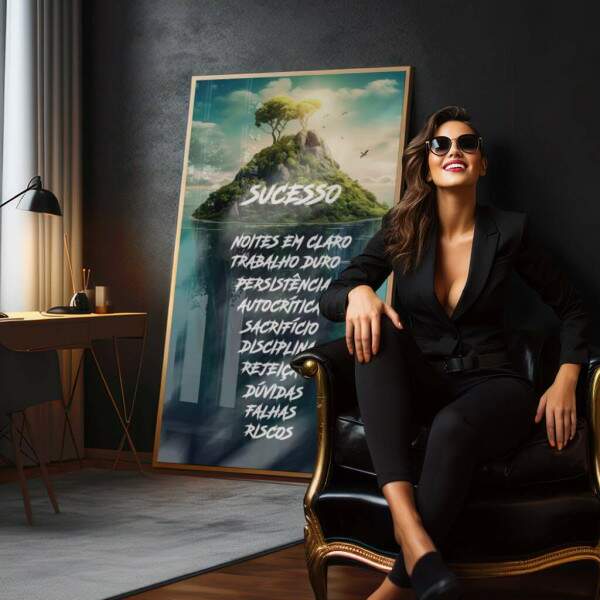 Quadro Decorativo Ilha do Sucesso - Captura Seus Sonhos