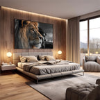 Quadro Decorativo Majestade: Leão e Jesus