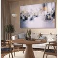 Quadro Decorativo Abstrato Azul e Dourado
