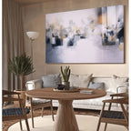 Quadro Decorativo Abstrato Azul e Dourado
