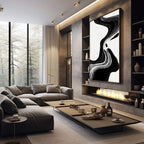Quadro Decorativo Fluxo Preto e Branco