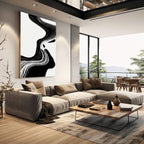 Quadro Decorativo Fluxo Preto e Branco