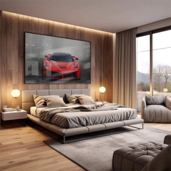 Quadro Decorativo Carro Vermelho: Velocidade e Estilo