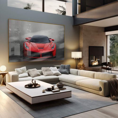 Quadro Decorativo Carro Vermelho: Velocidade e Estilo