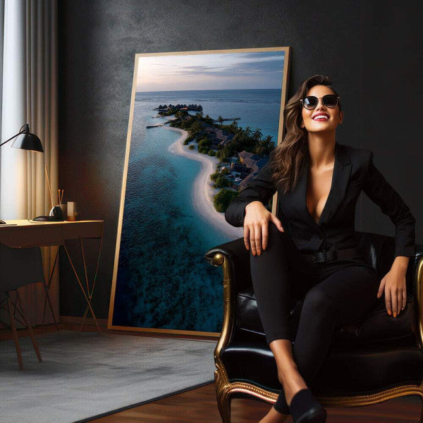 Quadro Decorativo Ilha Tropical em Relaxamento