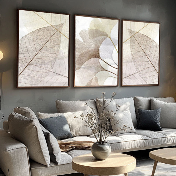 Quadro Decorativo Folhas de Ginkgo - Toque de Natureza Exclusivo