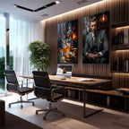 Quadro Decorativo Sofisticado 'Homem e Whisky' - Arte para Elegância do Seu Lar