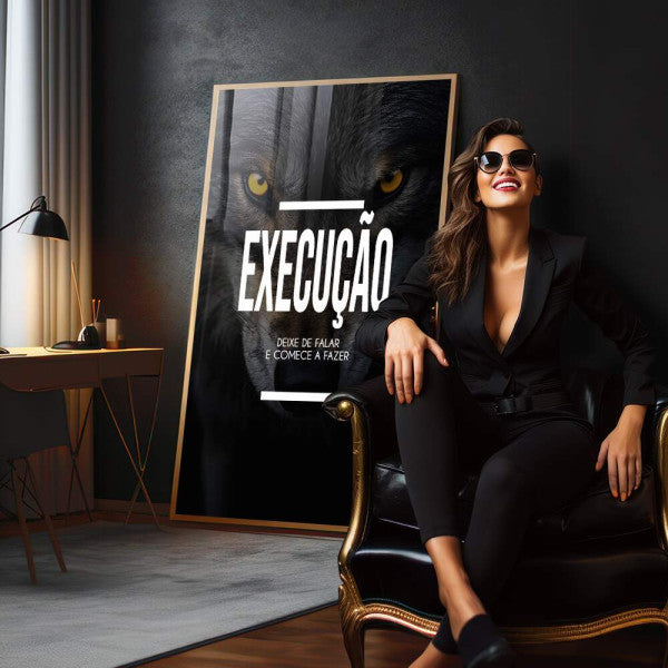 Quadro Decorativo Motivacional 'Execução' - Estilo Moderno para Sua Casa