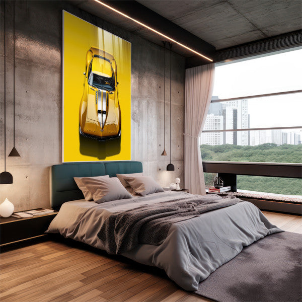 Quadro Decorativo Carro Corvette - Arte Moderno para Transformar Seu Ambiente
