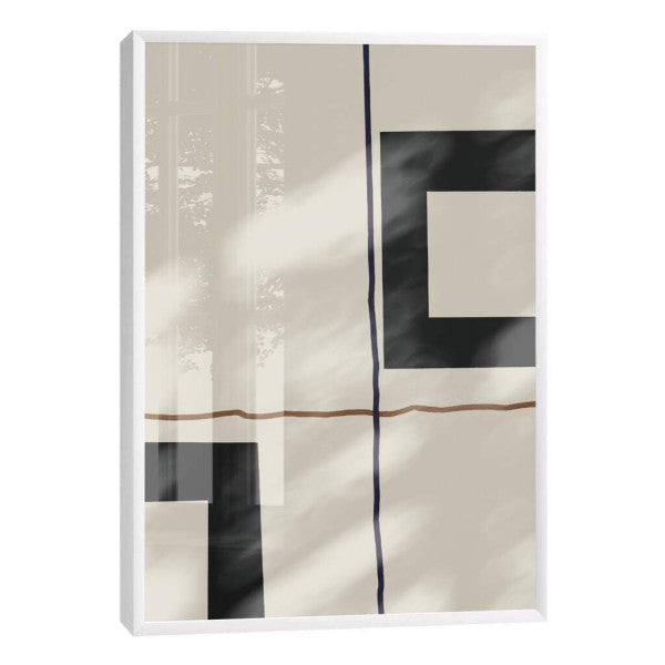 Quadro Decorativo: Encanto Geométrico em Preto e Branco