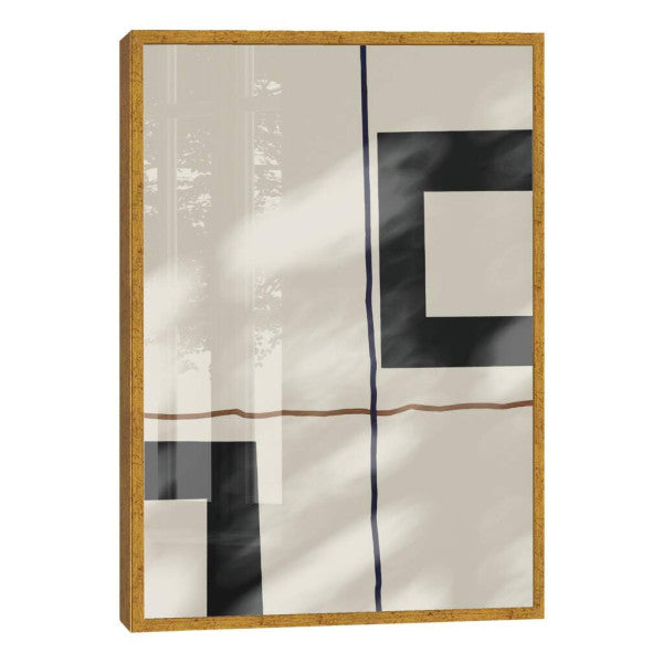 Quadro Decorativo: Encanto Geométrico em Preto e Branco