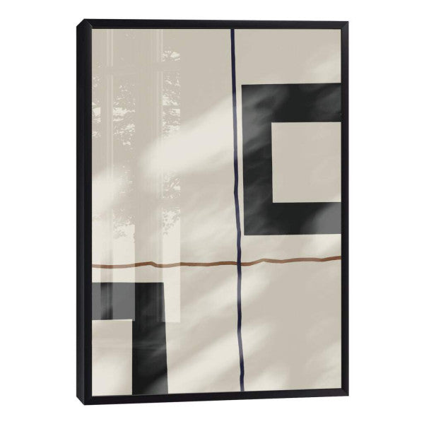 Quadro Decorativo: Encanto Geométrico em Preto e Branco