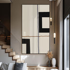 Quadro Decorativo: Encanto Geométrico em Preto e Branco