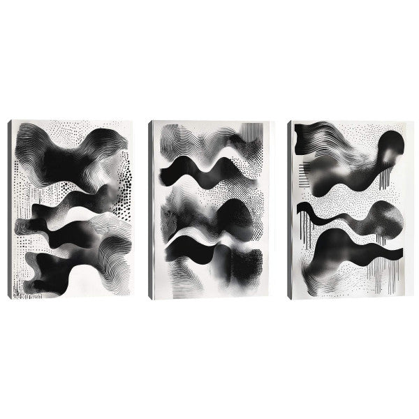 Quadro Decorativo Abstração Geométrica em Preto e Branco