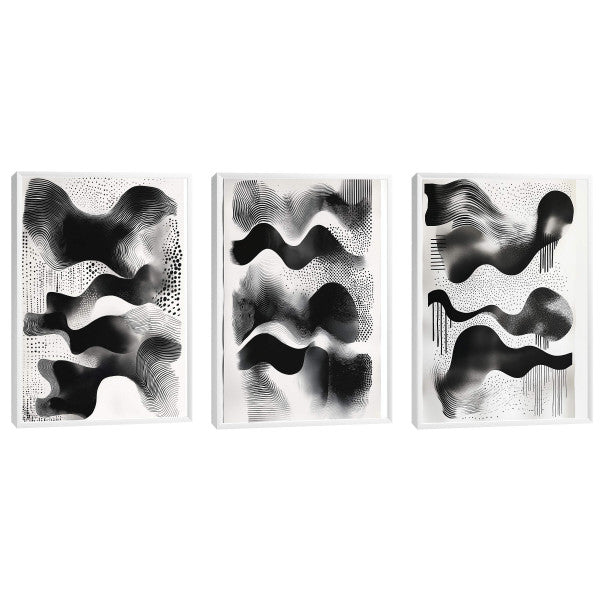 Quadro Decorativo Abstração Geométrica em Preto e Branco