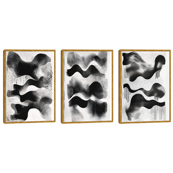 Quadro Decorativo Abstração Geométrica em Preto e Branco