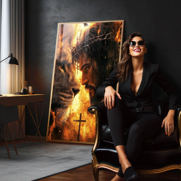Quadro Decorativo Esplendor de Jesus e Leão de Judá Arte que Inspira