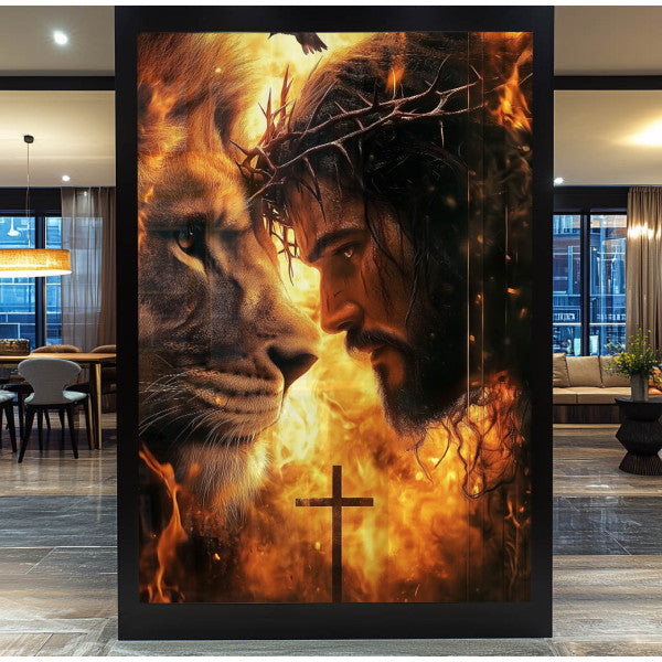 Quadro Decorativo Esplendor de Jesus e Leão de Judá Arte que Inspira