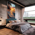 Quadro Decorativo Paisagem Tropical ao Pôr do Sol