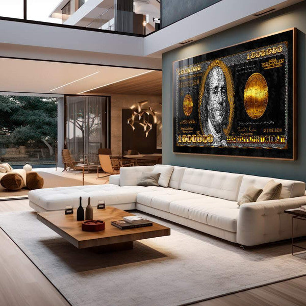 Quadro Decorativo Inspiração de Riqueza - 1 Milhão dólares