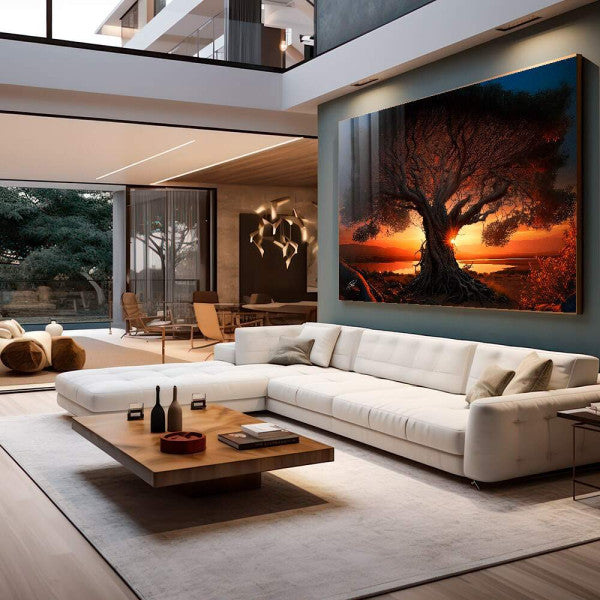 Quadro Decorativo Tranquilidade ao Anoitecer: Refúgio Sereno