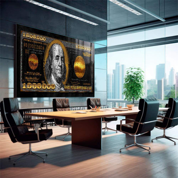 Quadro Decorativo Inspiração de Riqueza - 1 Milhão dólares