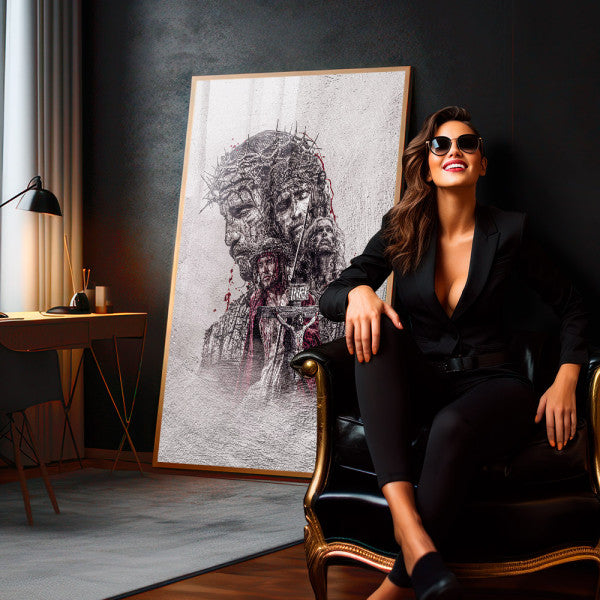 Quadro Decorativo: Visão Inspiradora de Jesus na Cruz