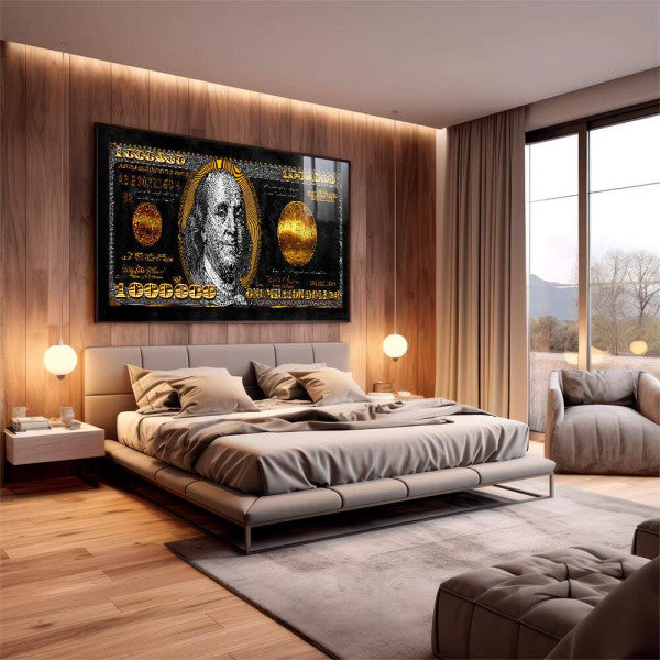 Quadro Decorativo Inspiração de Riqueza - 1 Milhão dólares