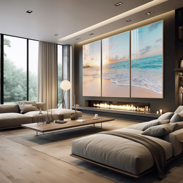 Quadro Decorativo Praia ao Pôr do Sol: Um Encanto Visual