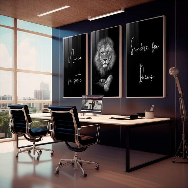 Quadro Decorativo: Leões Majestosos - Inspiração e Força