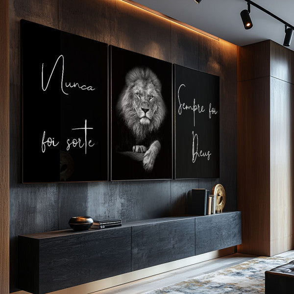 Quadro Decorativo: Leões Majestosos - Inspiração e Força