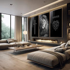 Quadro Decorativo Leão Majestoso: Transcenda com Fé