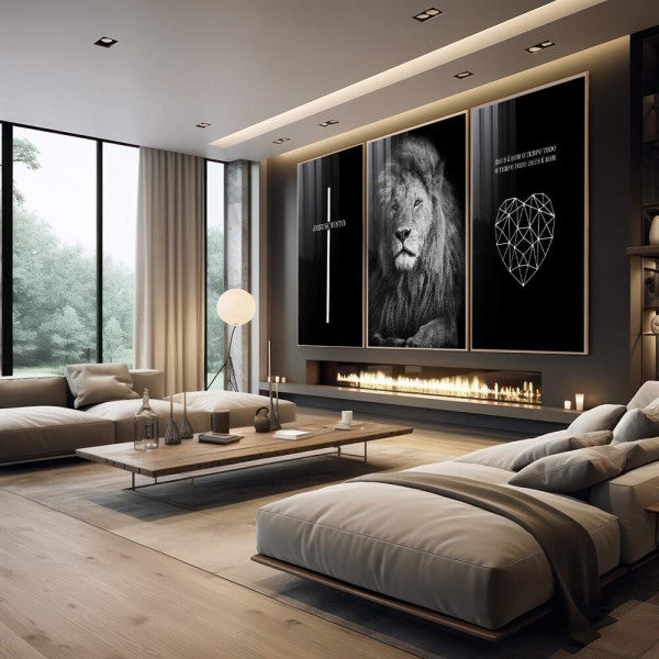 Quadro Decorativo Leão Majestoso: Transcenda com Fé