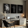 Quadro Decorativo Leão Majestoso: Transcenda com Fé