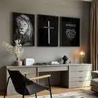 Quadro Decorativo Leão Majestoso: Transcenda com Fé